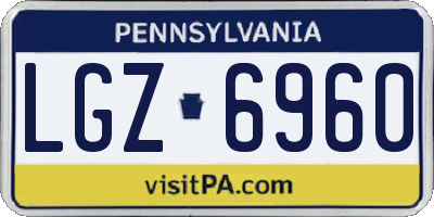 PA license plate LGZ6960