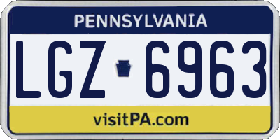 PA license plate LGZ6963