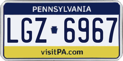 PA license plate LGZ6967