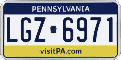 PA license plate LGZ6971