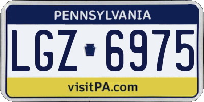 PA license plate LGZ6975