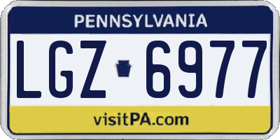 PA license plate LGZ6977