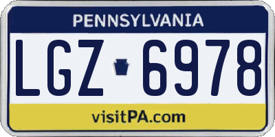 PA license plate LGZ6978