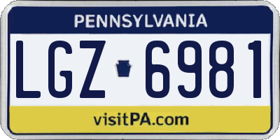 PA license plate LGZ6981