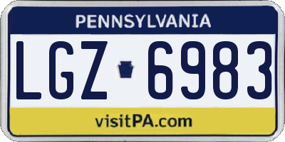 PA license plate LGZ6983
