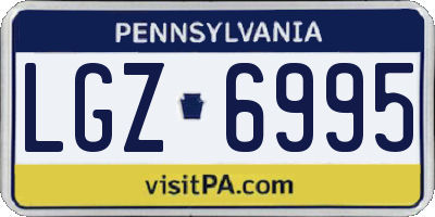 PA license plate LGZ6995