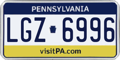 PA license plate LGZ6996