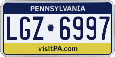 PA license plate LGZ6997