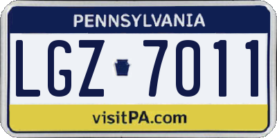 PA license plate LGZ7011
