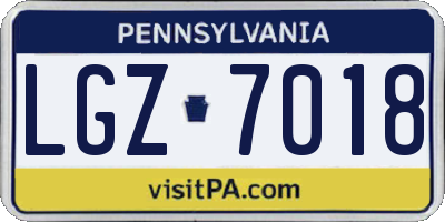 PA license plate LGZ7018