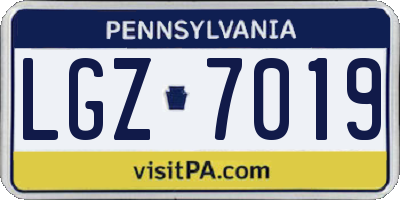 PA license plate LGZ7019