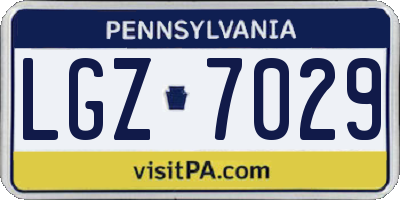 PA license plate LGZ7029