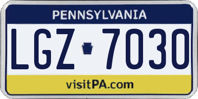 PA license plate LGZ7030