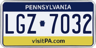 PA license plate LGZ7032