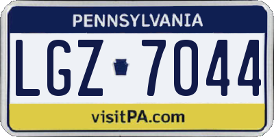 PA license plate LGZ7044