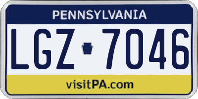 PA license plate LGZ7046
