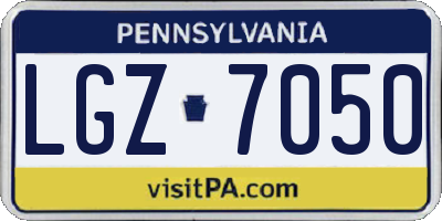 PA license plate LGZ7050