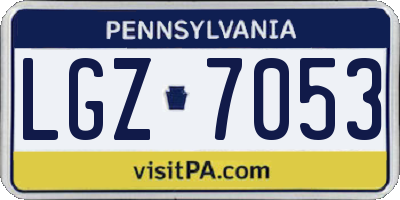 PA license plate LGZ7053