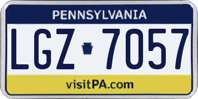 PA license plate LGZ7057