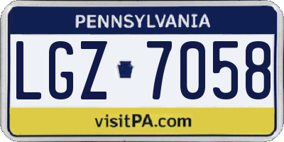 PA license plate LGZ7058