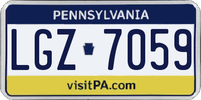 PA license plate LGZ7059