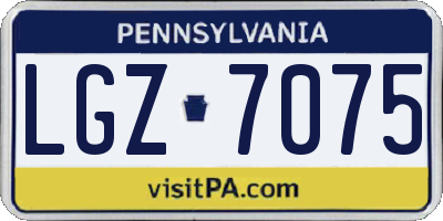 PA license plate LGZ7075