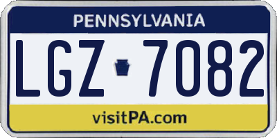 PA license plate LGZ7082