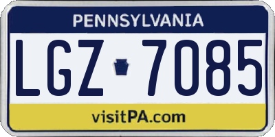 PA license plate LGZ7085