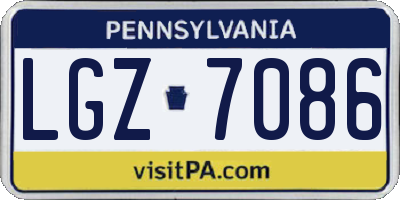 PA license plate LGZ7086