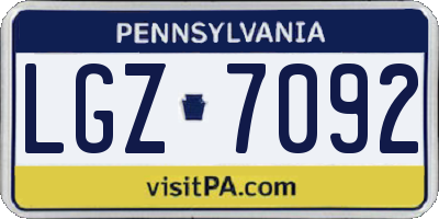 PA license plate LGZ7092
