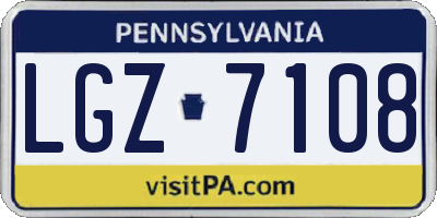 PA license plate LGZ7108