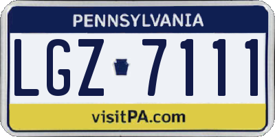 PA license plate LGZ7111