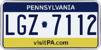 PA license plate LGZ7112