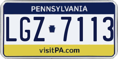 PA license plate LGZ7113
