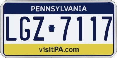 PA license plate LGZ7117