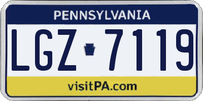 PA license plate LGZ7119