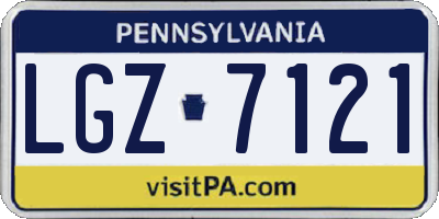 PA license plate LGZ7121
