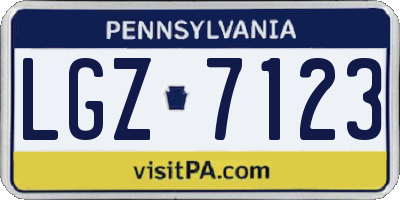 PA license plate LGZ7123