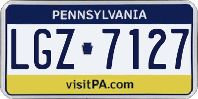 PA license plate LGZ7127