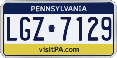 PA license plate LGZ7129