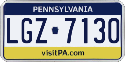 PA license plate LGZ7130