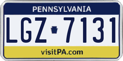 PA license plate LGZ7131