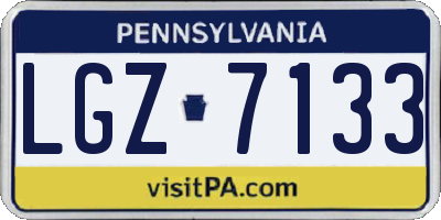 PA license plate LGZ7133