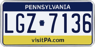 PA license plate LGZ7136