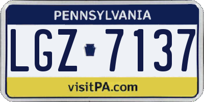 PA license plate LGZ7137