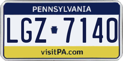 PA license plate LGZ7140