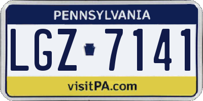 PA license plate LGZ7141