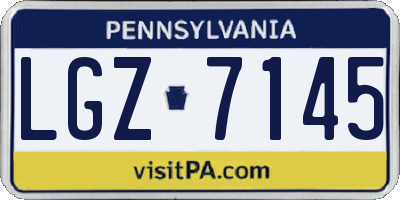 PA license plate LGZ7145