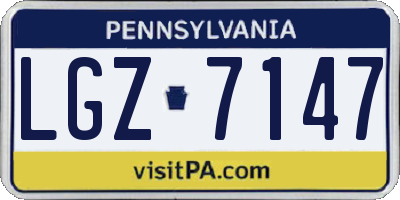 PA license plate LGZ7147