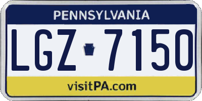 PA license plate LGZ7150